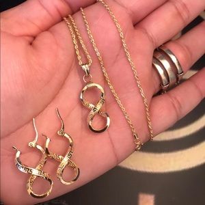 18” 18karat Real Gold Infinity set
